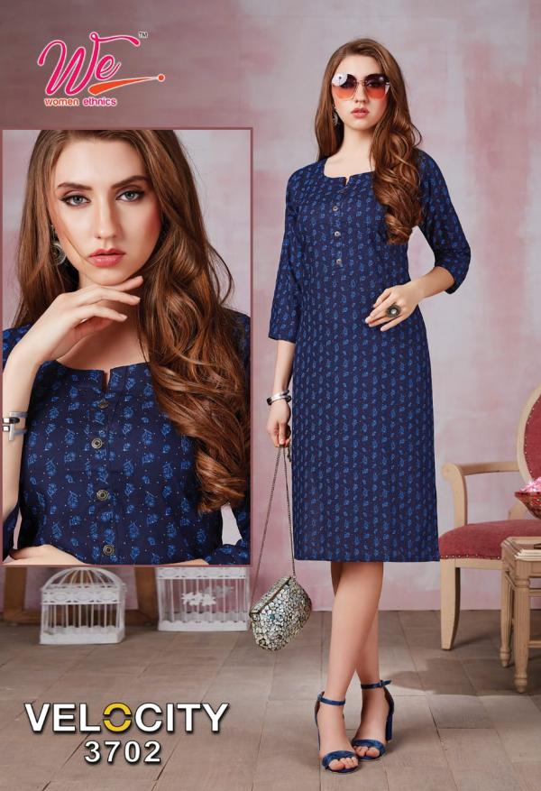 We Velocity Rayon Printed Reguler Wear Kurtis